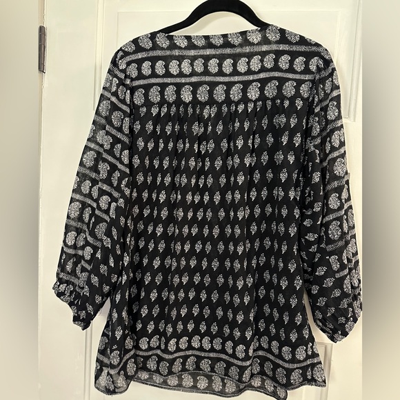 Madewell Moroccan print cotton boho blouse sz M - Picture 3 of 5